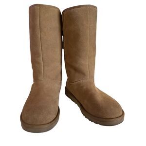 UGG Women's Allegra Bow II Brown‎ Suede Boots with Bow Detail Size 7